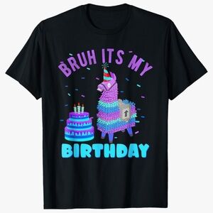 Black T-Shirt with Colorful Birthday Design